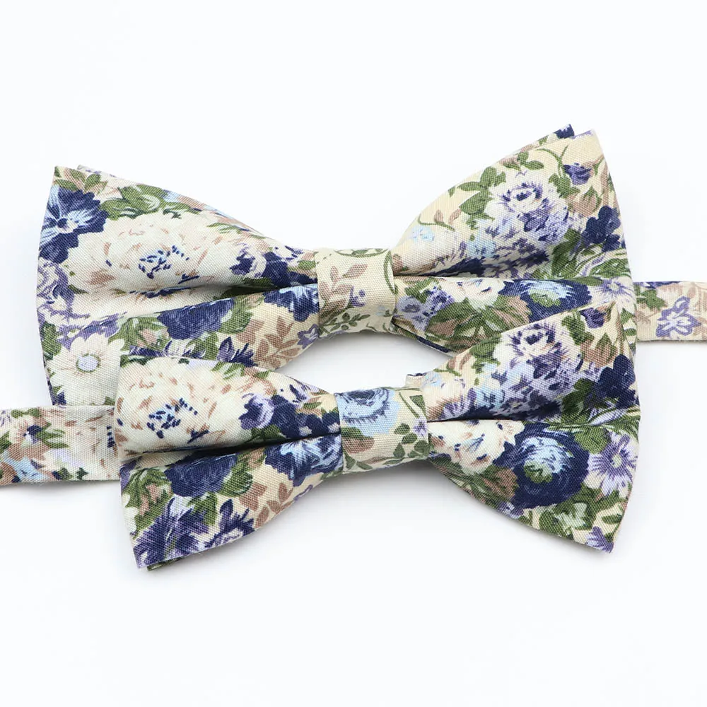 Colorful Floral Parent-Child Bow Ties Fashion Cotton Print Bowtie For Men Kids Wedding Party Dress Suits Butterfly Cravats Gift