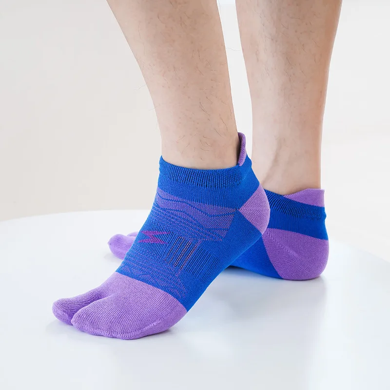 Bright Document Tabi-Chaussettes de sport en pur coton pour hommes et femmes, 2 chaussettes Parker courtes, optique, sabots d\'intérieur, Hallux