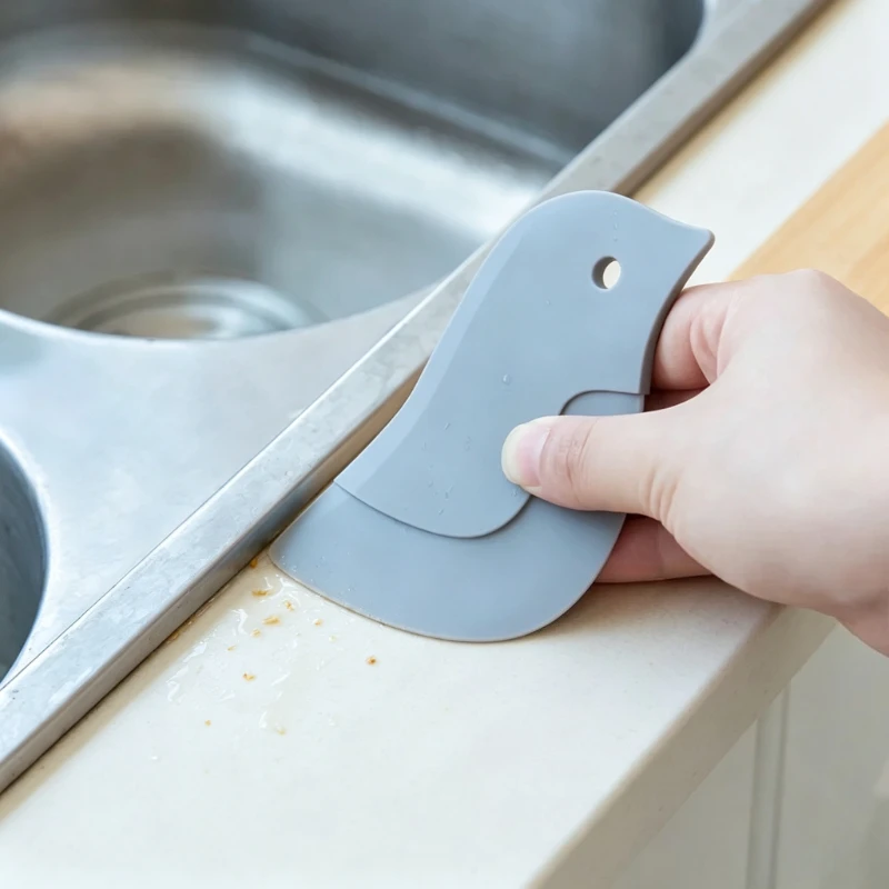 Household Kitchen Multifunctional Silicone Scraper Soft Grease Dirt Cleaner Non Scratch Pot Oil Stain Cleaning Tool
