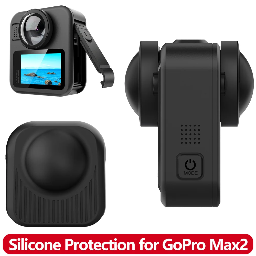 MAX2 Silicone Protective Case Lens Cover Battery Side Cover for GoPro Max 2 Action Camera Accessories Shockproof Body Cover