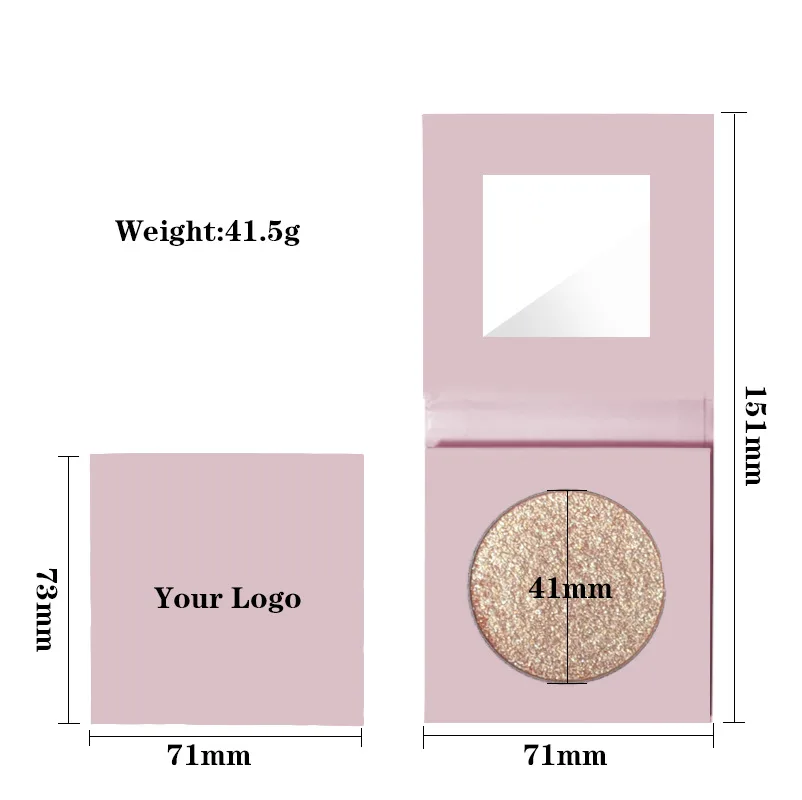 Marcador de maquiagem logotipo personalizado cosméticos única paleta rosa brilho creme glitter destaque atacado sombra suave vegano 10 peças