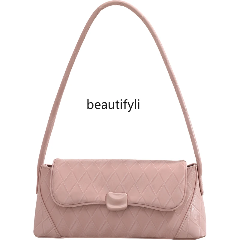 New Fashion Pink High-Grade One-Shoulder Underarm Bag Special-Interest Design Retro Women Bag