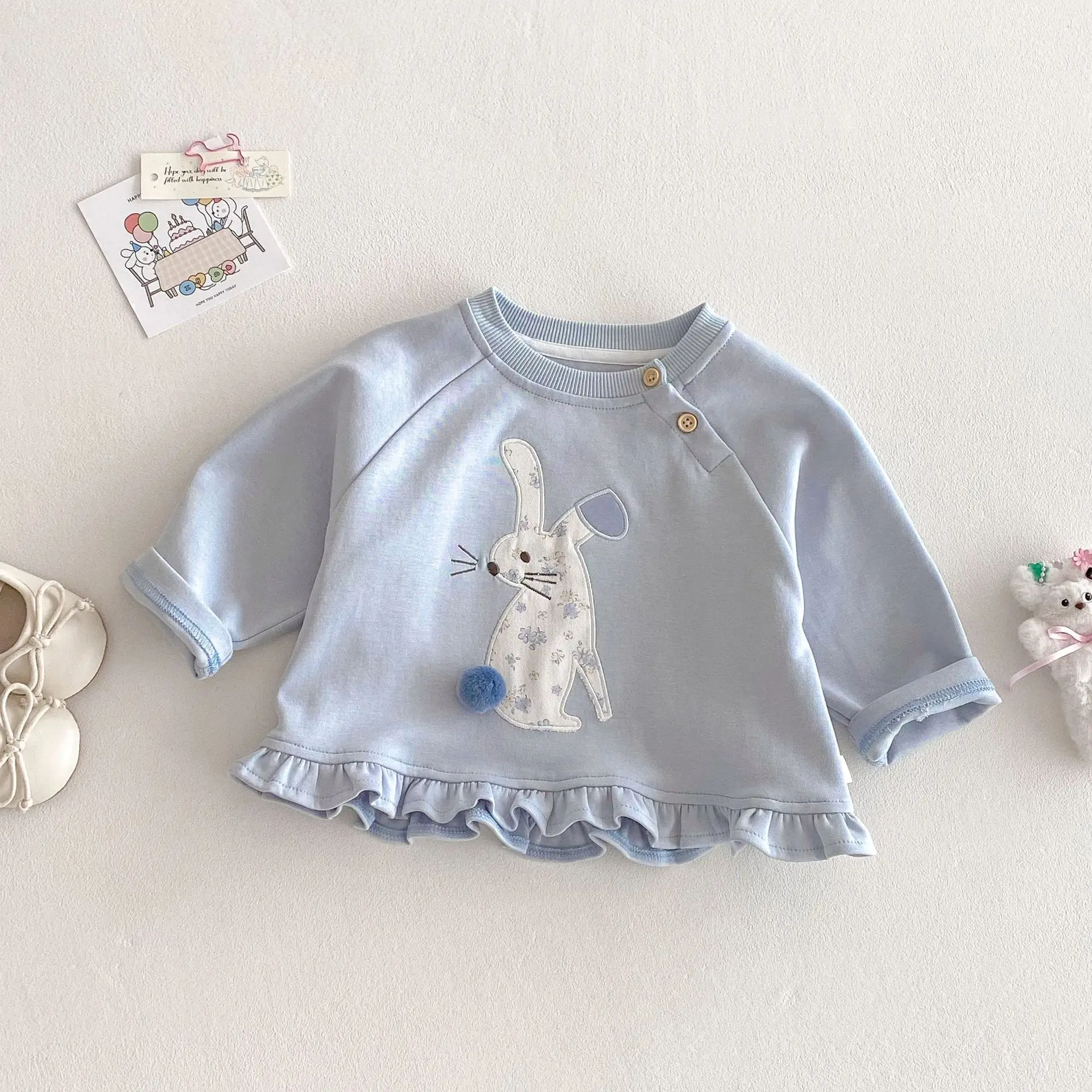 MILANCEL New Spring Kids Jeans 0-5T Baby Cute Three Dimensional Love Trousers Children Girls Thin Style Denim Blue Pants