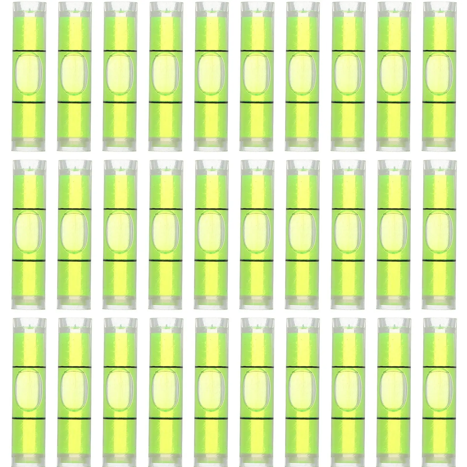 50 Pcs Cylindrical Horizontal Bubble Mini Spirit Level Tool 8x35mm Durable Measurement Plastic Ruler Small Level Bubble Drawing
