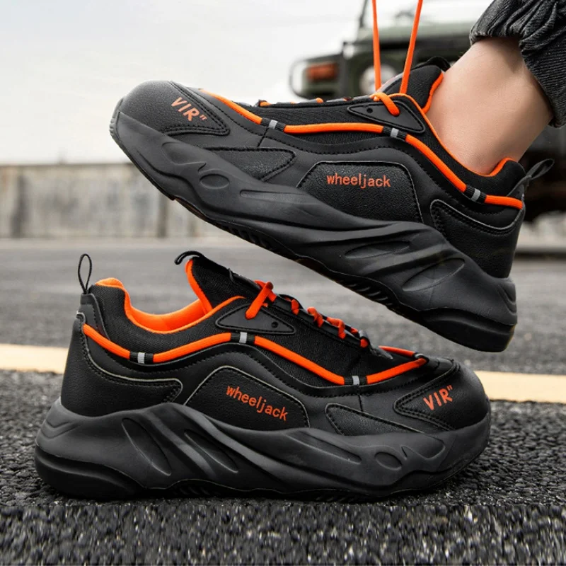 New Fashion Safety Shoes Men for Work Safety Boots Steel Toe Protective Shoes Puncture Platform Proof Construction Work Boots