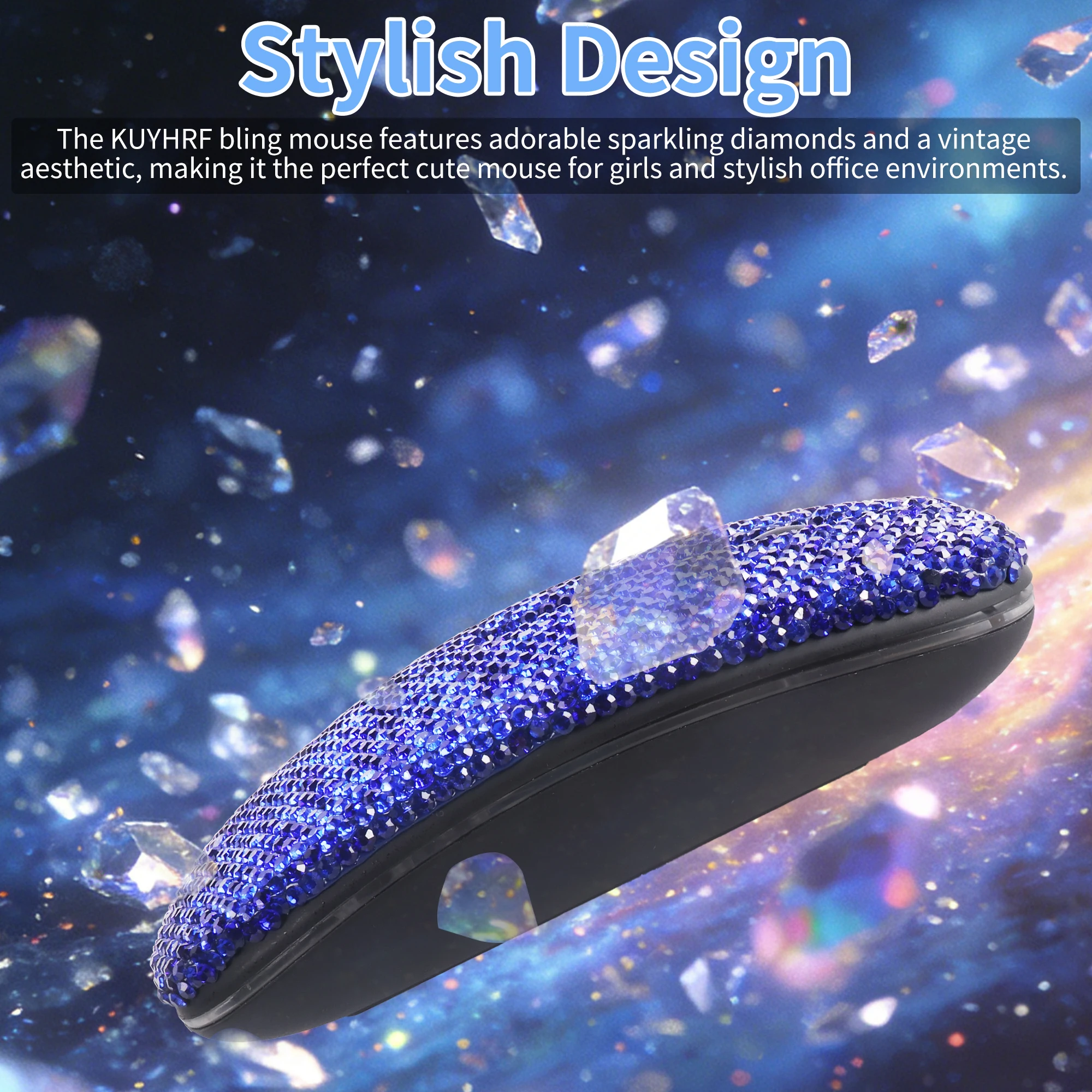 Mini Slim Dual-Mode Mouse Rechargeable And Portable Sparkling Sequin Design Non-slip Grip Low Noise Button Mause