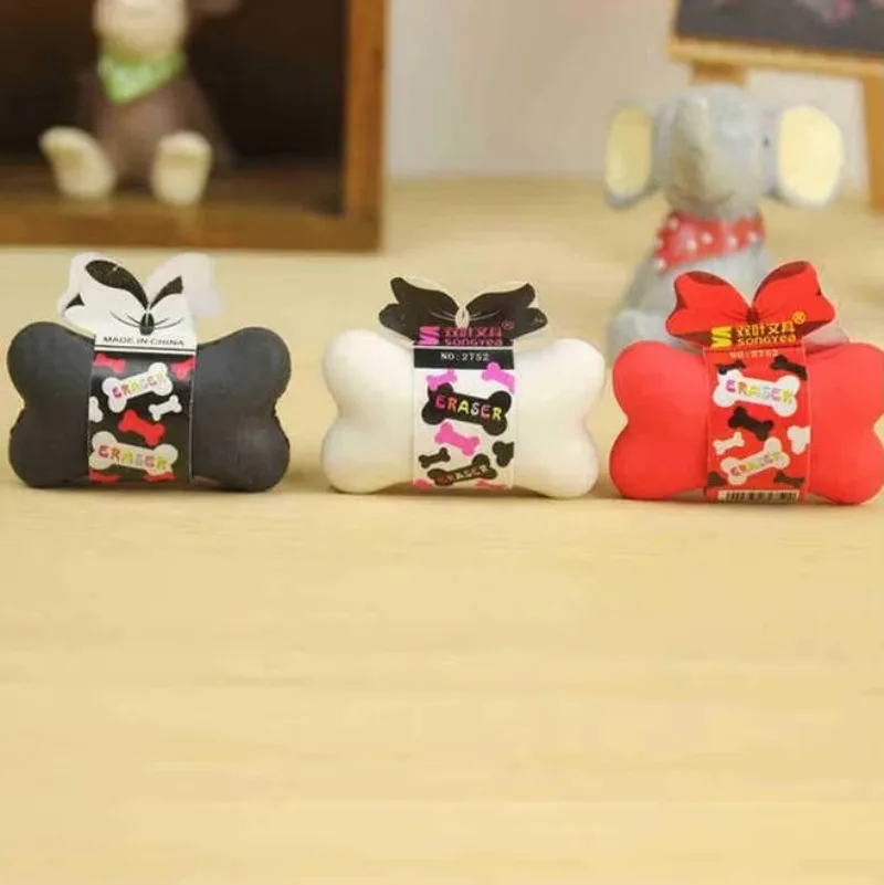 4pcs/lot Kawaii Bone design Eraser funny students' gift kids's Puzzle Toy office school Stationery supplies