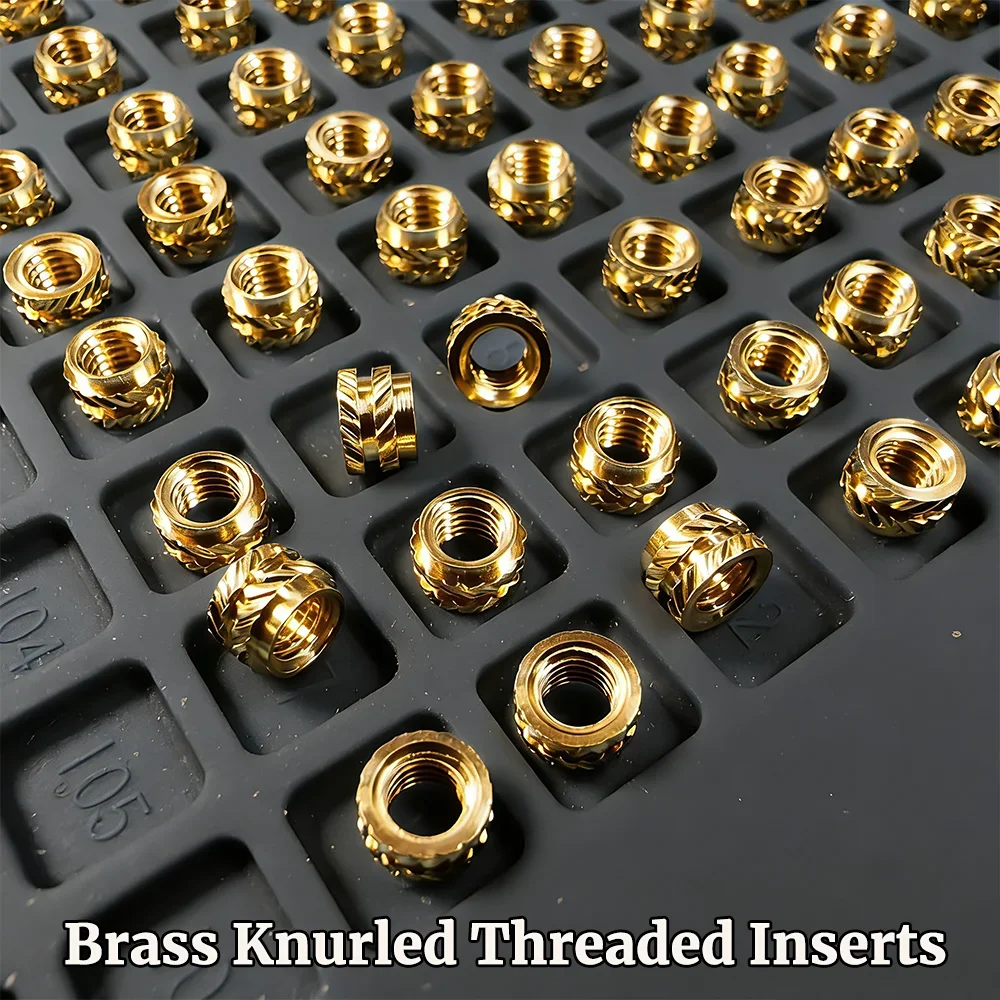 900/550/200Pcs Heat-Set Threaded Inserts M2 M3 M4 M6 Insert by Heat into 3D Printing Component Plastic- Brass Metric Knurled Nut