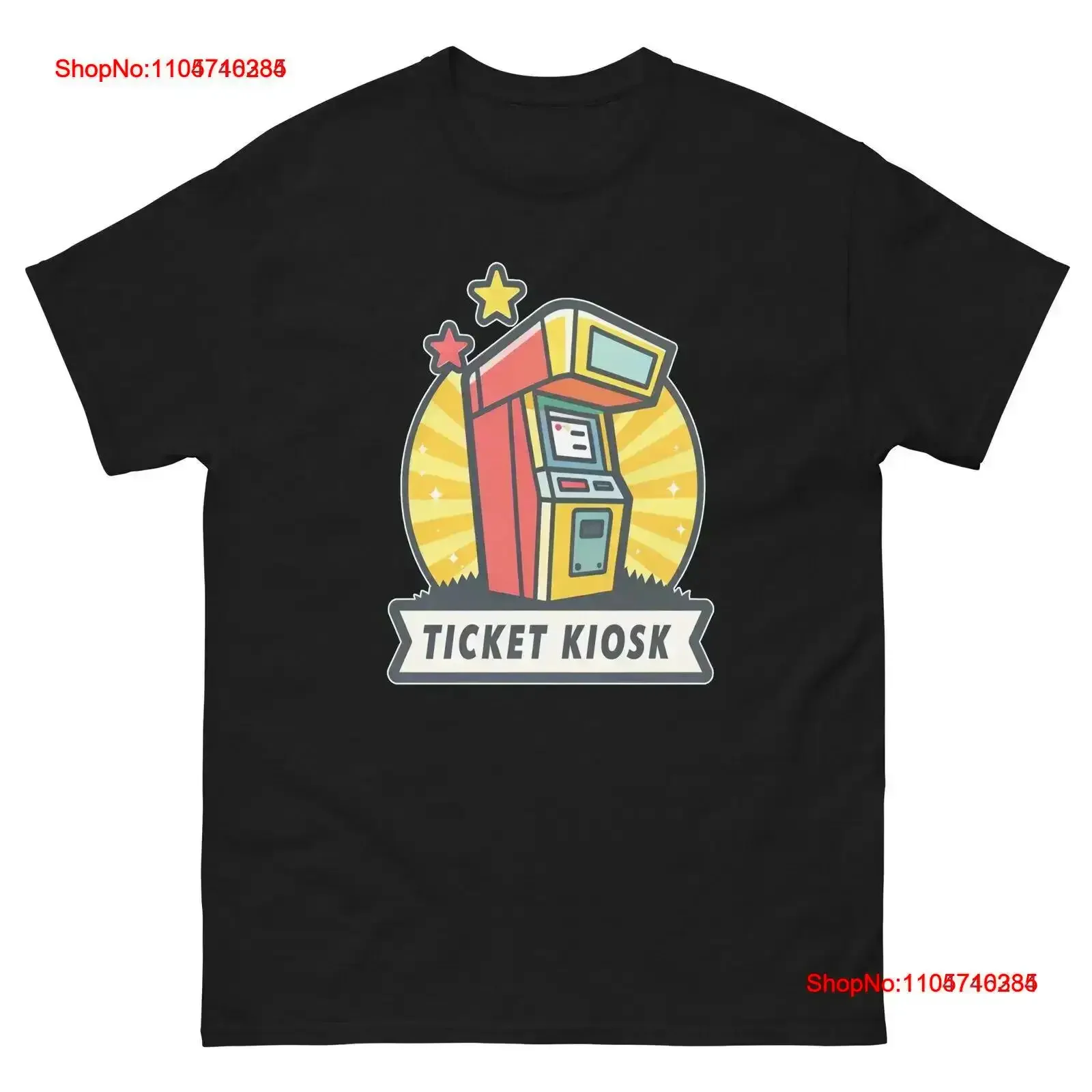 Ticket Kiosk Object Place Item Urban T Shirt vintage Washed fashion Versatile streetwear homme Comfortable Stylish Breathable
