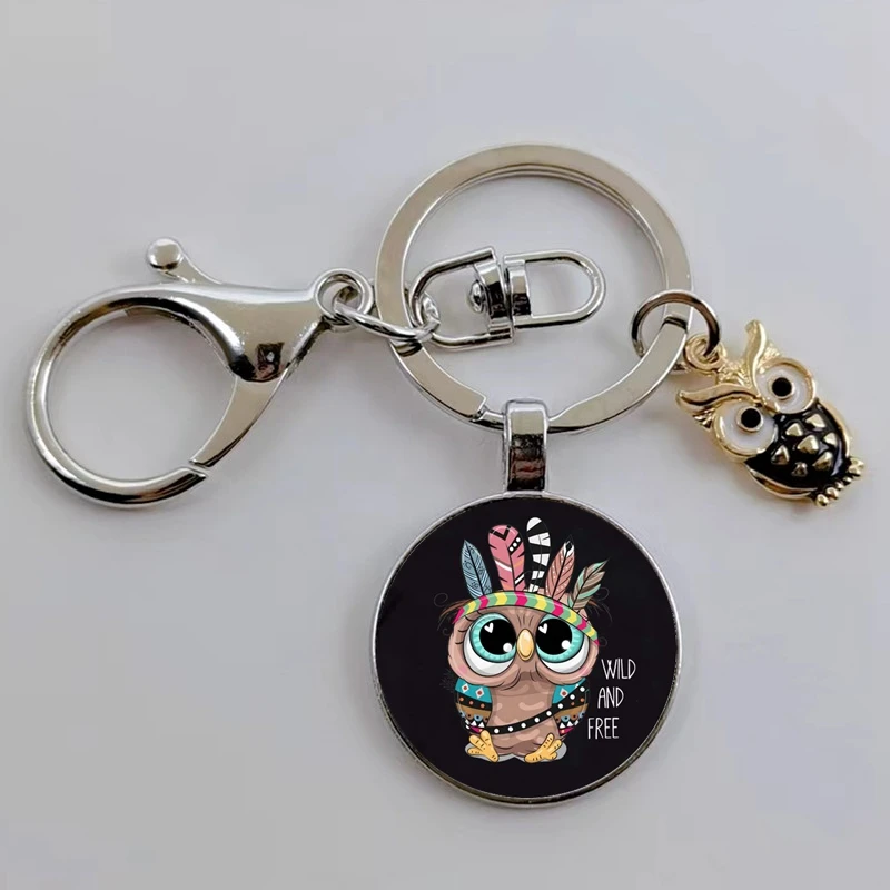 DIY Cute Keychain Owl Keyring Night Owl Keychain Animal Gift Ladies Men Handbag Accessories Car Keys Handmade Jewelry