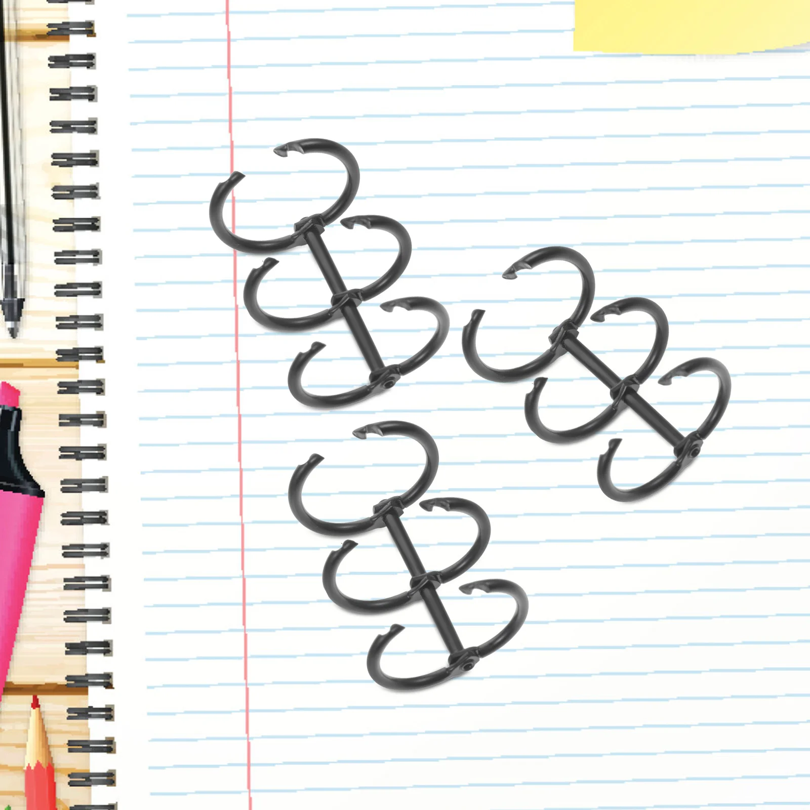 6 قطعة حلقات الموثق المعدنية سبيكة كتاب الدوائر ثلاثة حفرة فضفاضة ورقة المفاجئة لمكتب المدرسة Diy بها بنفسك المفكرة سجل القصاصات ملف القرطاسية #3