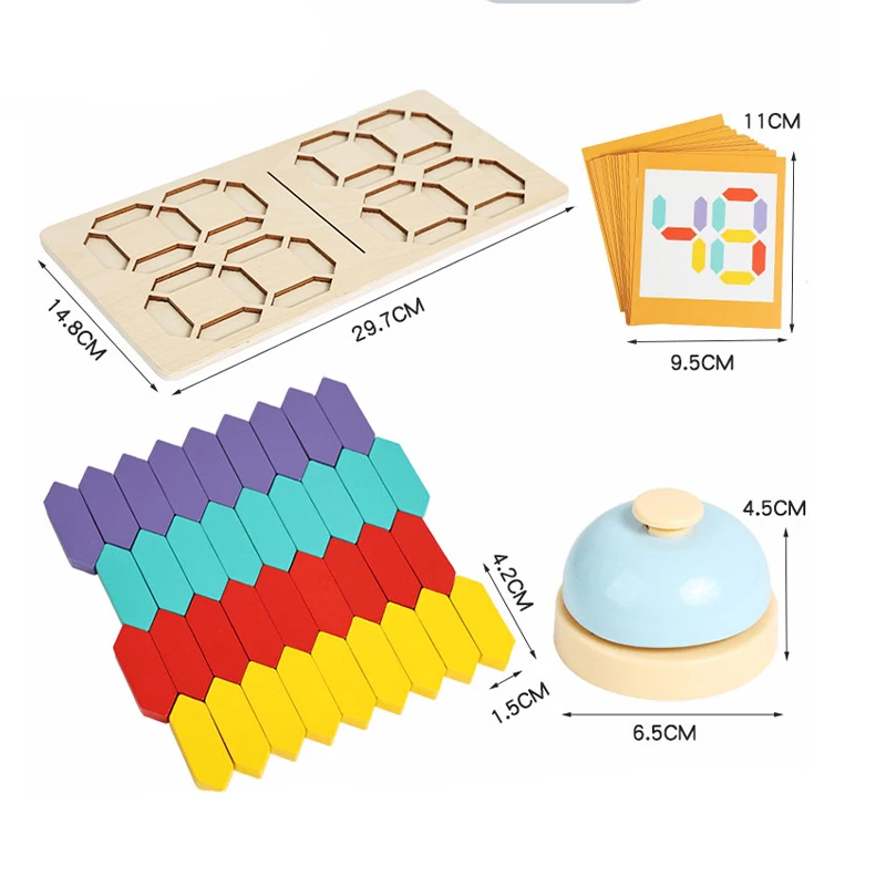Gioco di blocchi di costruzione per battaglia con numeri in legno - Giocattolo per l'apprendimento della matematica per bambini per abbinamento di numeri e ordinamento dei colori Gioco interattivo