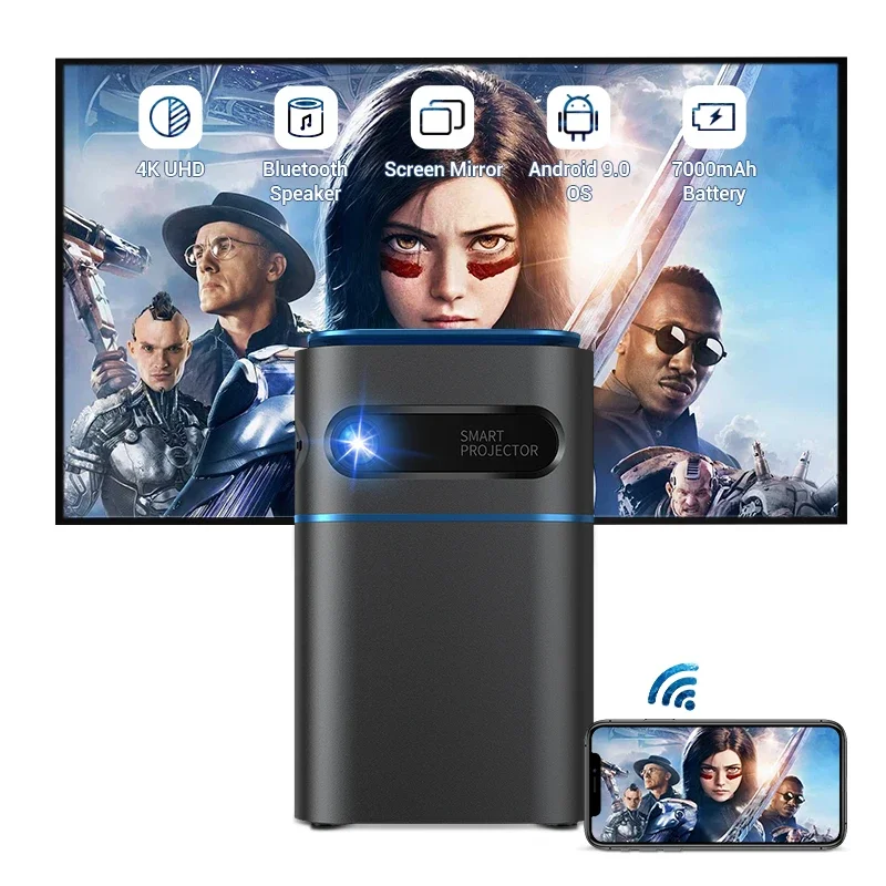 2026 HOTACK Mini Android Projectors  Pocket Portable LED UHD Smart Touch Movie Home Theater DLP Short Throw Proyector 4K