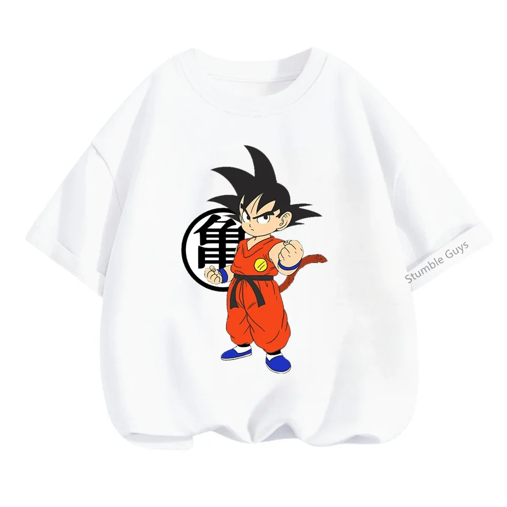 2024 Dragon Ball Z T-shirt Children's 3D T-shirt Fashion Boys Short Sleeve Round Neck Casual Anime Super Saiya Goku Short Sleeve