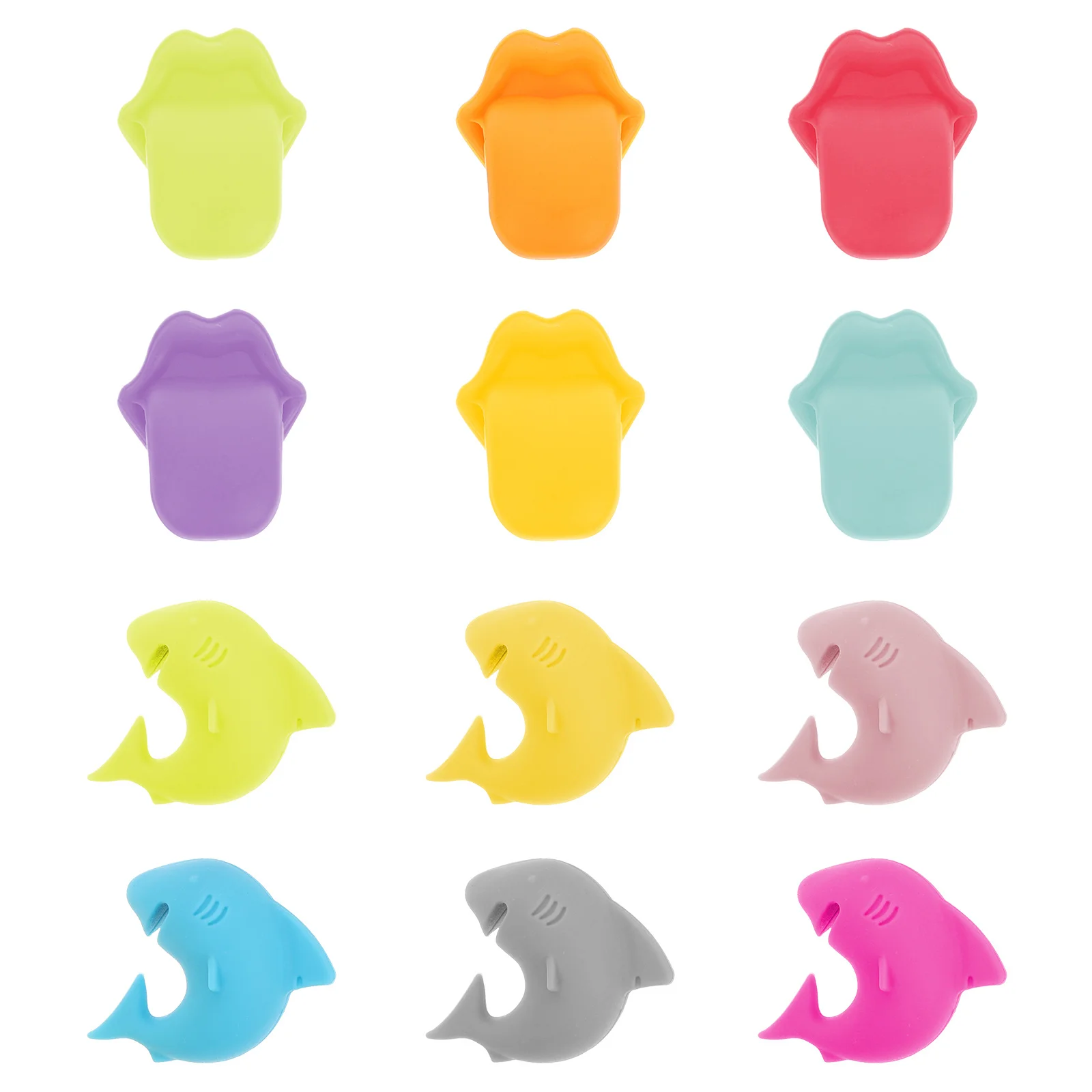 12 قطعة علامات كأس للنبيذ سيليكون تصميم مضحك قابلة لإعادة الاستخدام معرفات المشروبات حفلة النبيذ سحر كأس العلامات للحانات حفلات الزفاف #6