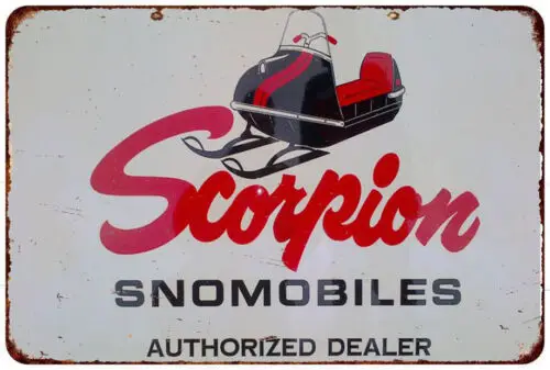 SCORPION SNOWMOBILE DEALER Reproduction metal sign wall art