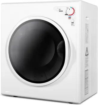 Wäschetrockner, 2,6 cu ft Frontlader Edelstahl-Wäschetrockner mit Auspuffrohr, 1400 W, tragbares Bedienfeld mit vier Funktionen