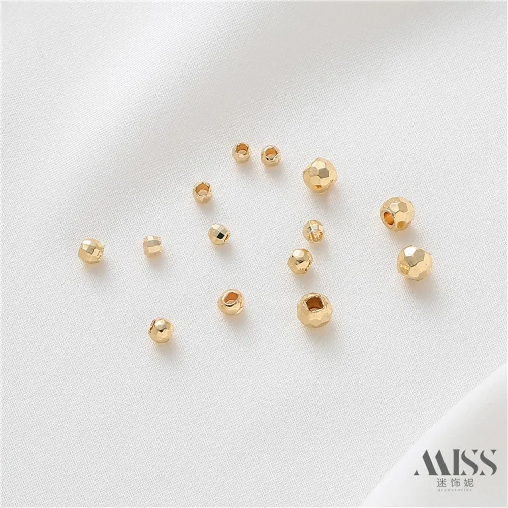 

14K Real Gold Color Accessories Cut Laser Beads Multi-cut Separated Beads Handmade DIY Jewelry Accessories Bracelet Loose Beads