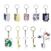 Classic Attack On Titan Keychains Shingeki No Kyojin Anime Cosplay Wings of Liberty Keyrings Car Key Holder Gifts