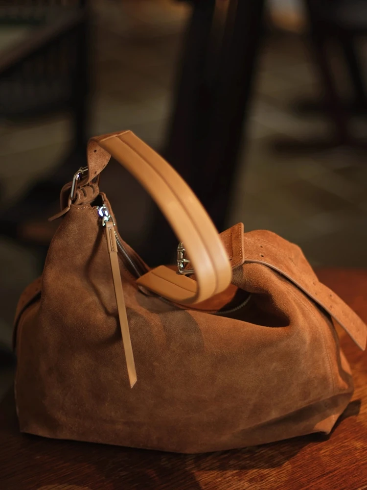 

New Fashion Unique Casual Women Bag\Handbag Big Frosted Genuine Leather Lady Tote Real Leather Underarm Shoulder Crossbody Bag