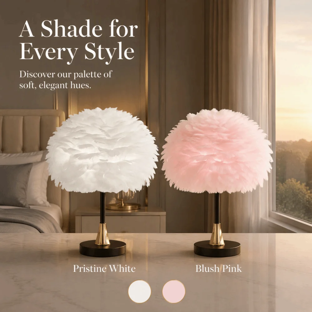 Nordic Style Feather Lamp Shade Warm Feather Cozy Design Feather Lampshade Soft Decorative Replacement Shade Floor Lamp Shade