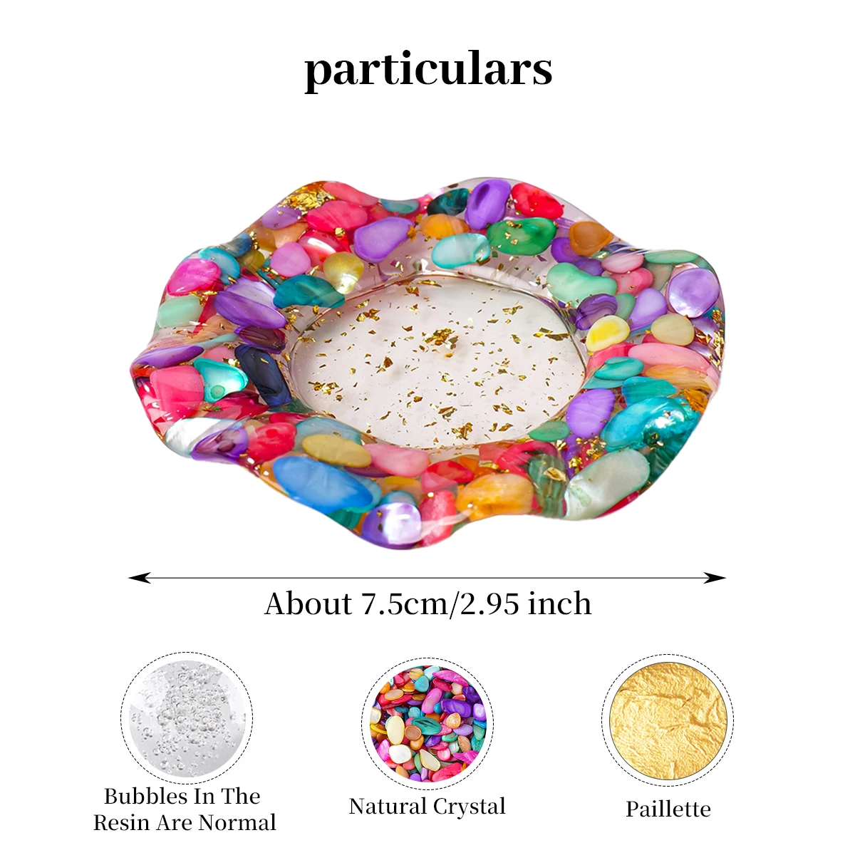 1PC Natural Crystal Reiki Bowl Flower Plate Resin Healing Stone for Meditation Energy Cleansing And Home Decor
