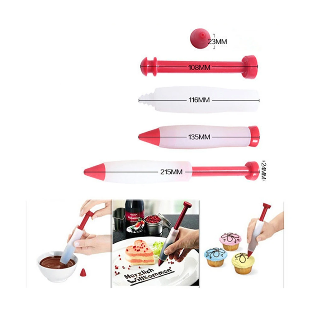 

Silicone Chocolate Silicone Pastry Pen Pen 13.5X2.7Cm Food Grade Cake Baking Tool Pastry Diy Tool For Cream Writing