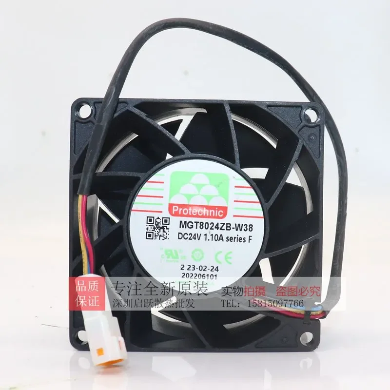 for MGT8024ZB-W38 Cooling Fan for Yongli DC24V 1.10A Large Air Volume 8038 High Speed Server Cabinet Radiator Blower