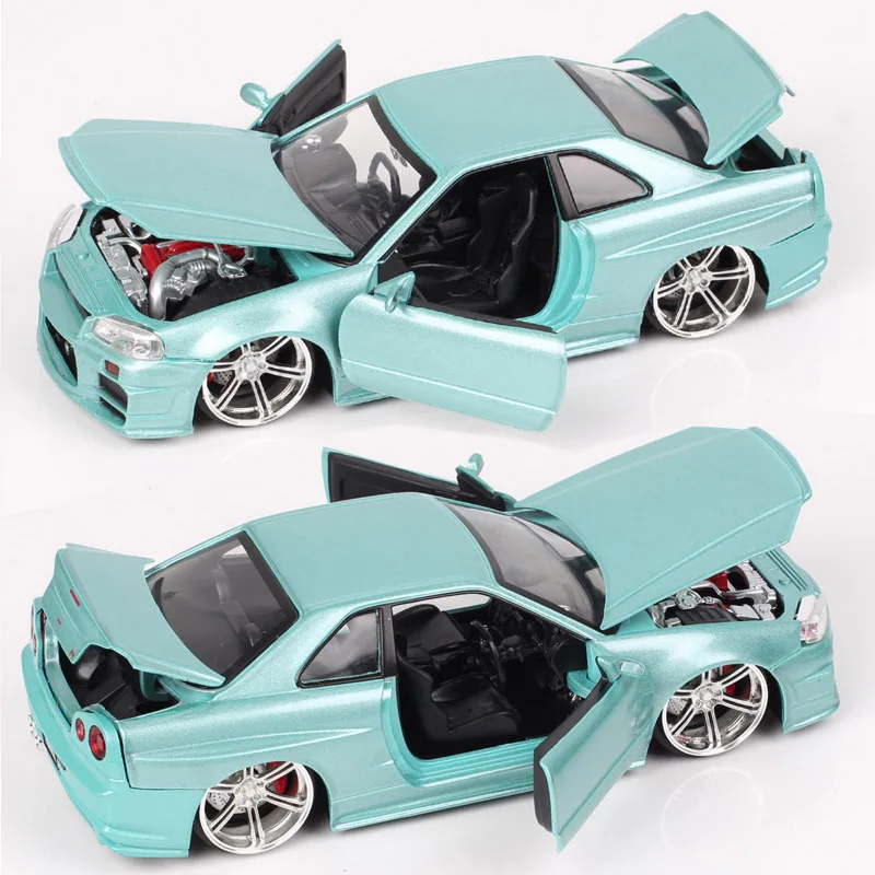 Car Only! 1/24 Scale Jada Brian's Nissan SkyLine GTR R34 2002 BNR34 Model Car Diecasts & Toy Vehicles Furious Racing Collectible