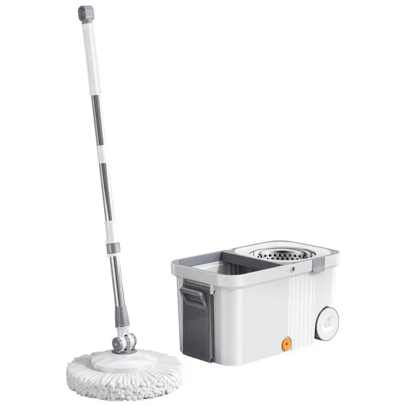

Rotating Broom Handle Mop Bucket Set One Drag Hand Free Cleaning Tool with Bucket Duster for Home Factory Warehouse