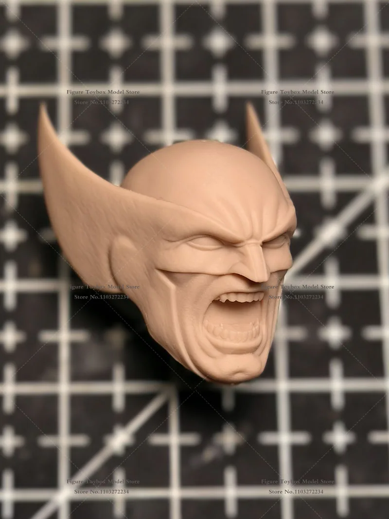 1/12 Anime Wolverine Unpainted Head Sculpt Marvel Mutant Man Super Hero White Model Toys Accessory For 6