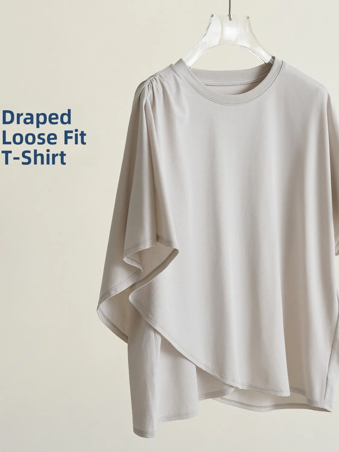 Ladies Casual Loose Short Sleeve T-Shirt Summer Design Sensation Shoulder Wrap Lazy Style Top Women's Fashion Cotton 100%