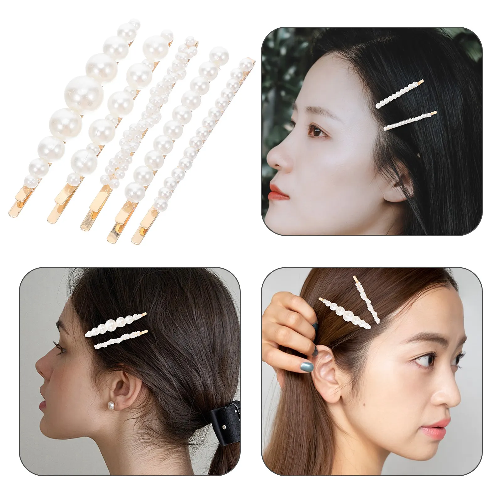 

Набор из 10 стильных заколок для волос с жемчугом, медные шпильки, элегантные заколки для вечеринок и банкетов, аксессуары для волос