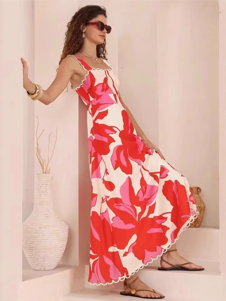 Sommer-Vertuschungen für Damen, Spaghettiträger, ärmellos, Badeanzug, 2026, neuer Druck, Strandurlaub, Maxikleider, Vertuschung