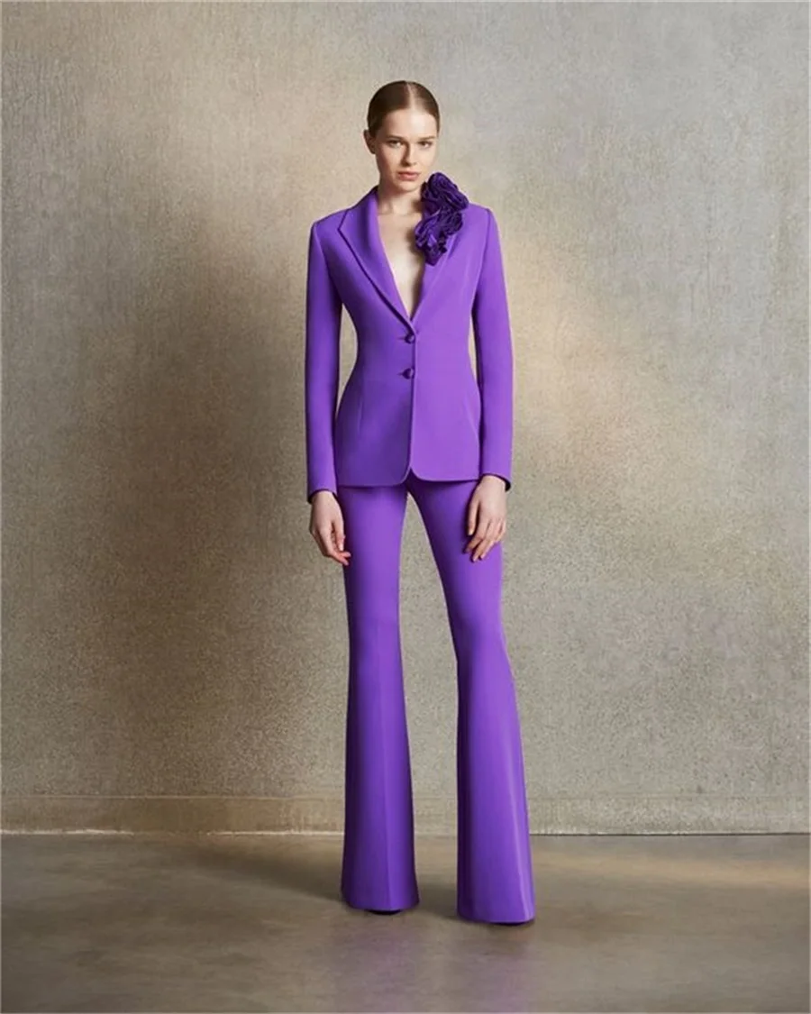 

Women Suits Office Sets Elegant Single Breasted 2 Piece Blazer+Pants Formal Wedding Tuxedos Party Prom Evening Dress Custom Made