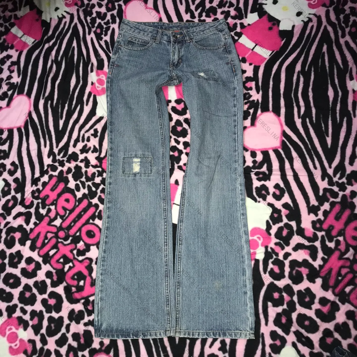 

Fashionable Y2K Harajuku sexy low-rise jeans European and American high-grade Vintage Spice girls E-girls Chic streetwear jeans