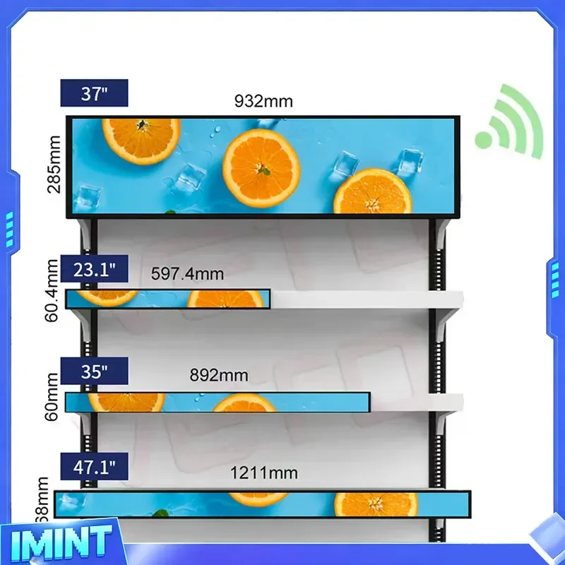 Factory direct sales bar screen advertising machine/shelf information display screen/rail transit LCD bar screen manufacturer