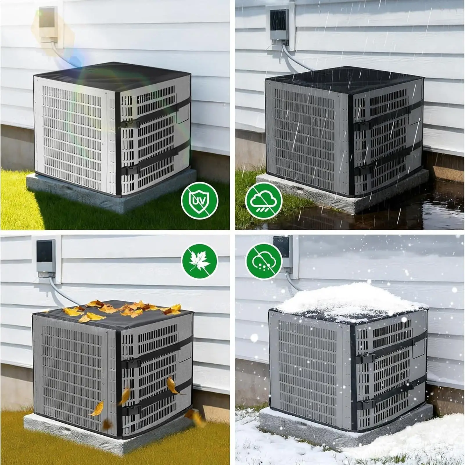 

Защитный чехол для наружного блока кондиционера, водонепроницаемый, дышащий, 2-в-1, для центрального кондиционера