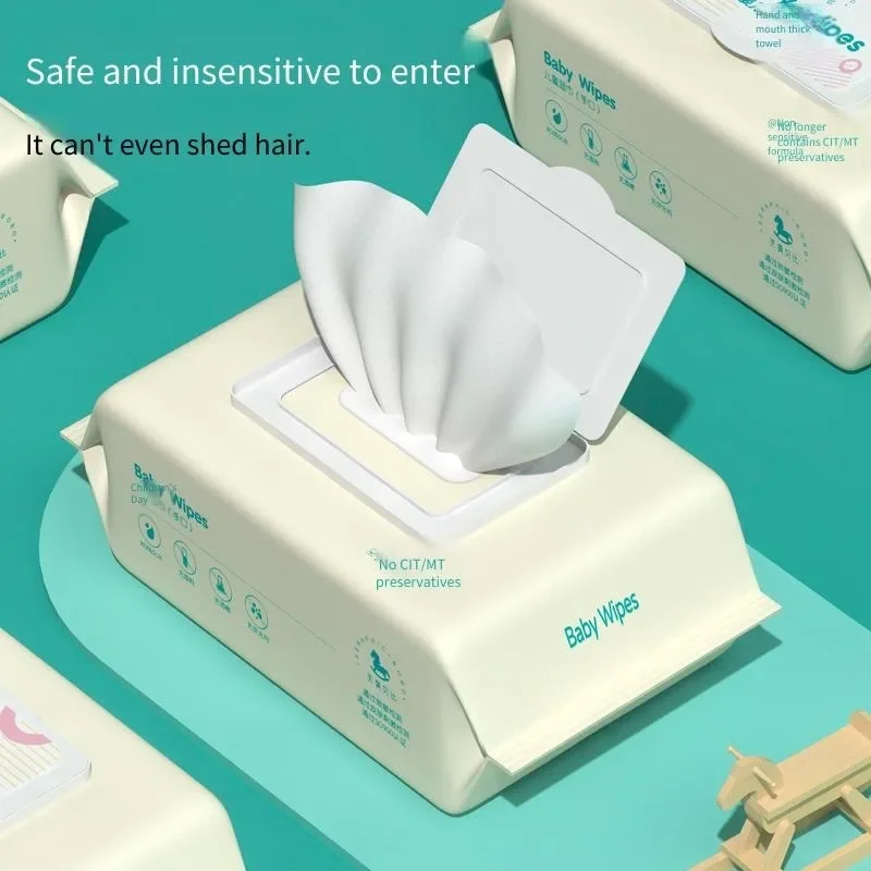 مناديل مبللة سميكة لليدين والفم للأطفال - مناديل تنظيف محمولة متخصصة للرضع مناديل أطفال لطيفة وآمنة للاستعمال مرة واحدة #2