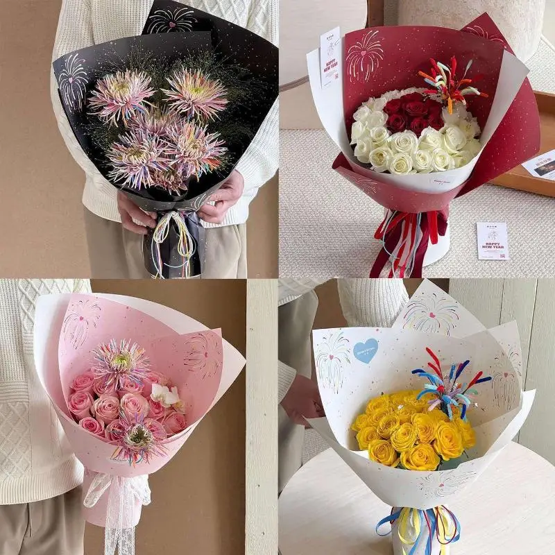 Papel de seda para envolver ramos de flores, 49x35cm, para boda, cumpleaños, floristería, embalaje de regalo, manualidades DIY