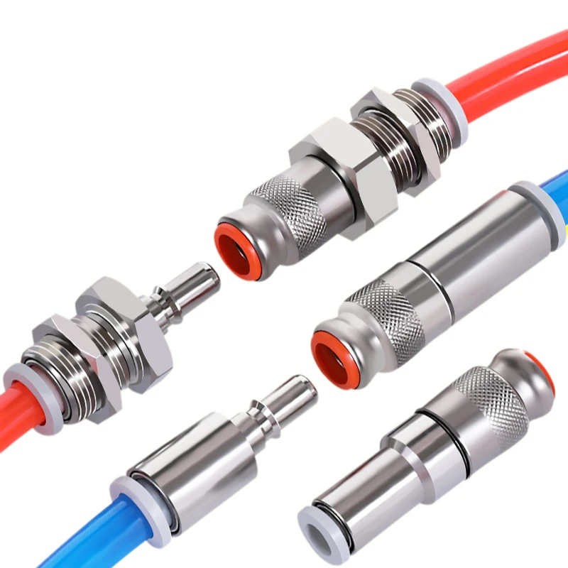 C-Type Self-Locking Pneumatic Quick Coupling Male Female KK2P KK2S Pipe Size 04 06 Air Compressor Fitting G1/4 G3/8
