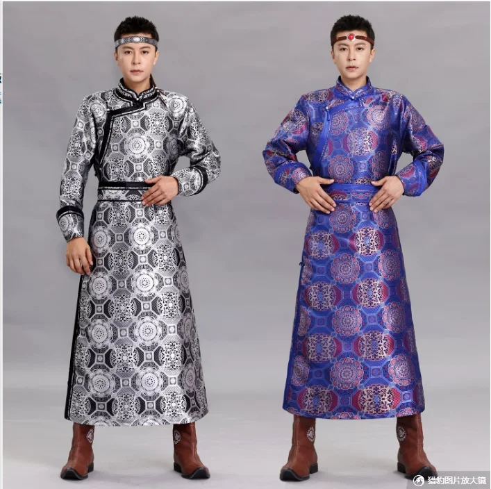

Oriental Men's Mongolian Retro Ethnic Robe Traditional Daily Clothing Ethnic Dance Performance Costume