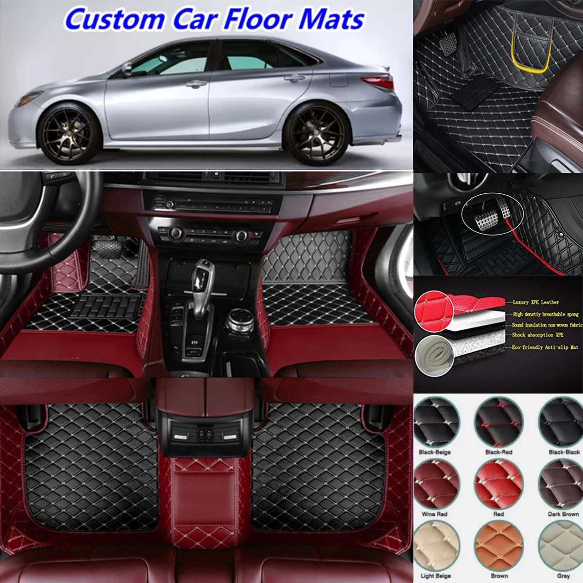 

3D PU-leather Waterproof Custom Car Floor Mats For Lexus CT CT200h Auto Carpets Foot Coche Accessorie Liners