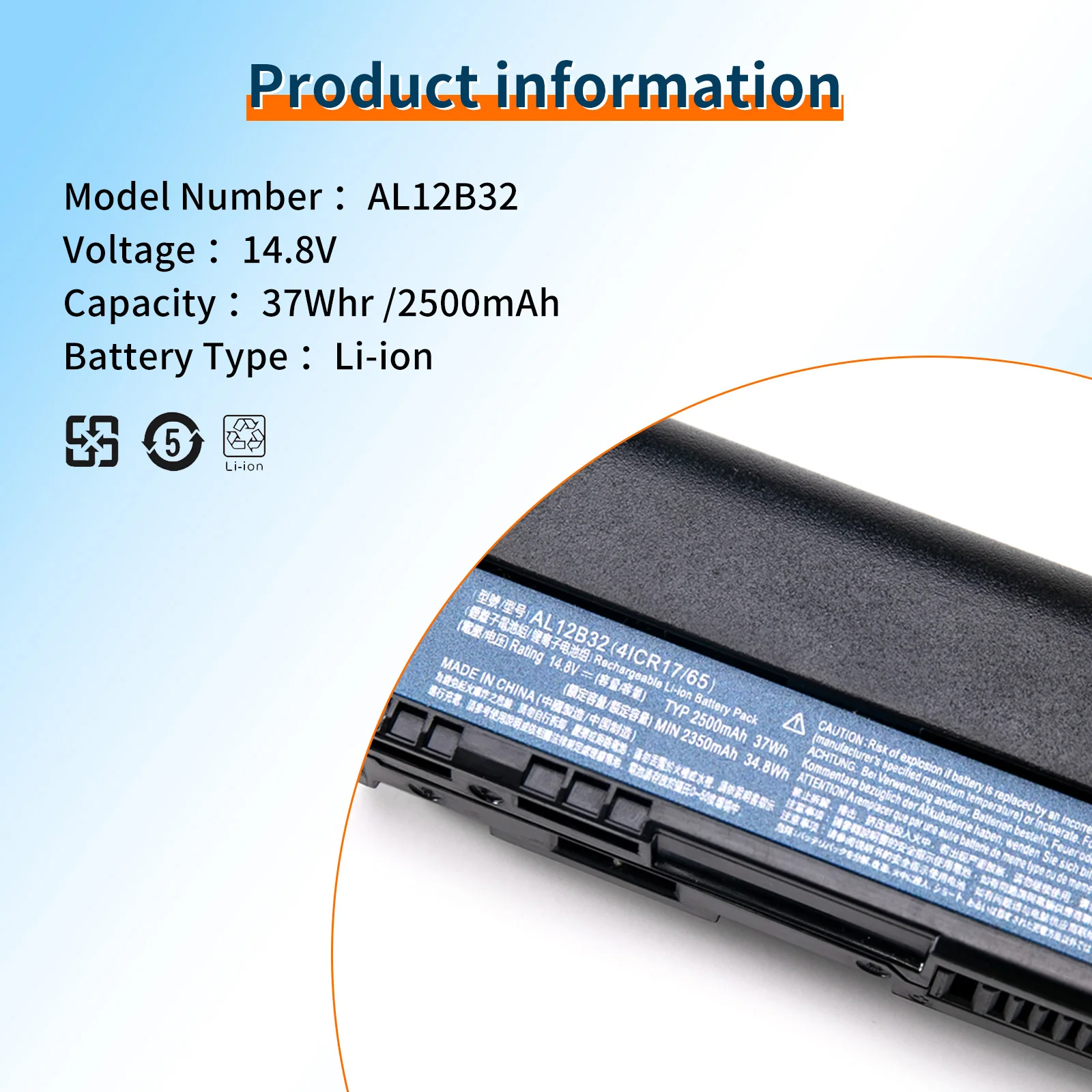 Bvbh Al12b32 Laptop Batterij Voor Acer Al12b32 Al12a31 Al12b31 Al12b72 Voor Aspireren Een 725 756 726 V5-171 V5-121 V5-131