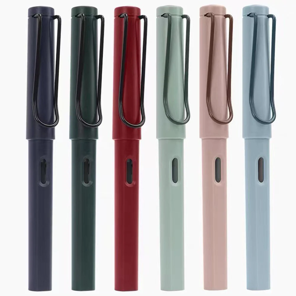 1P Morandi Fountain Pen Carving Logo Upright posture Custom Name Business Gift Office School Anniversary Replaceable Ink Bag ﻿