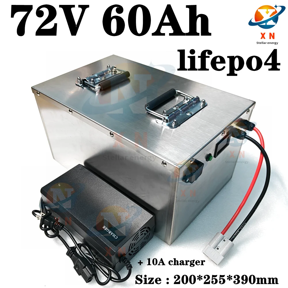 

lithium 72V 60Ah lifepo4 battery BMS 24S for 8000W 3500W bicycle bike scooter Motorbike Motorcycle + 10A charger