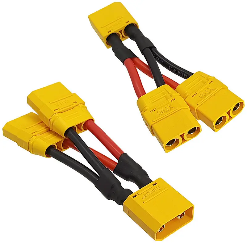 1PCS XT90 Parallel Expansion Connector 2-in-1 High Current Cable for Drone EV Lithium Battery