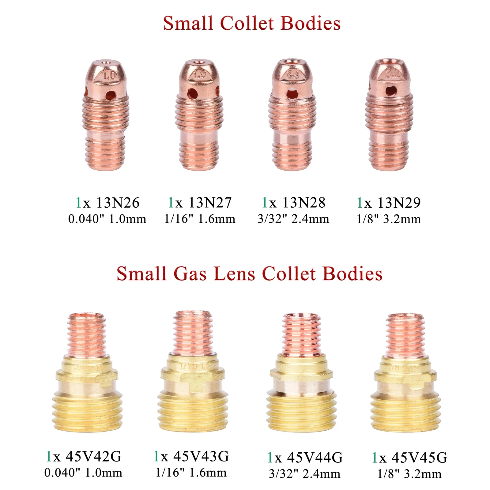 50 pz Torcia di Saldatura TIG Tozzo Gas Lente Per WP9 WP20 TIG Tappo Posteriore Pinza Corpi Kit di Pezzi Durevole Accessori Pratici