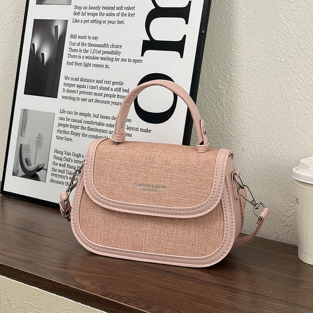 2026 Women's New Pu Patchwork Crossbody Bag High Grade Buckle Zipper Handbags Versatile Commuter Box Shoulder Bags