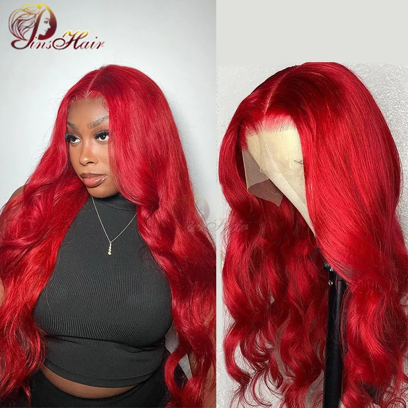 30 Inch Hot Red 13X6 Lace Front Wig Colored Dark Burgundy 99j Body Wave Human Hair Wigs Brazilian Remy Hair Wig For Black Women